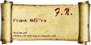 Frank Nóra névjegykártya