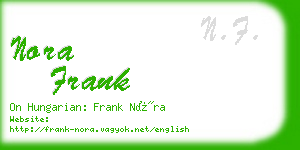 nora frank business card